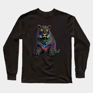 Black Neon Panther Long Sleeve T-Shirt